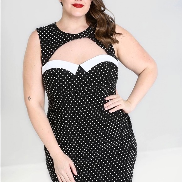 Hell Bunny Black and White Polka Dot Dress - Picture 7 of 10